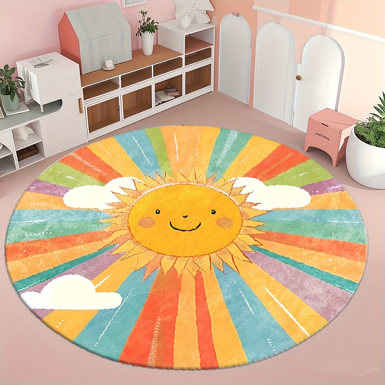 Karpet Bulu Bundar Motif Matah - Baby Nursery Themes Girl ulasan dan harga