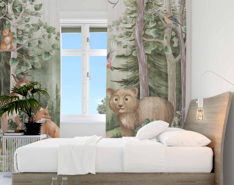 Gorden Hewan Hutan untuk Kamar - Baby Nursery Blackout Curtains ulasan dan harga
