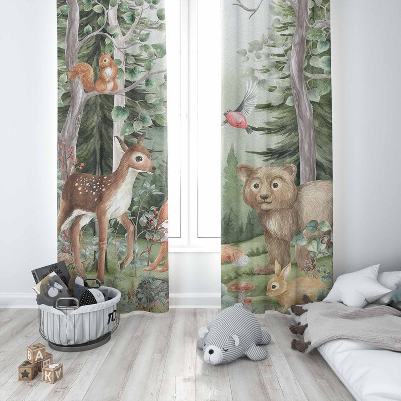 Gorden Hewan Hutan untuk Kamar - Baby Nursery Blackout Curtains ulasan dan harga