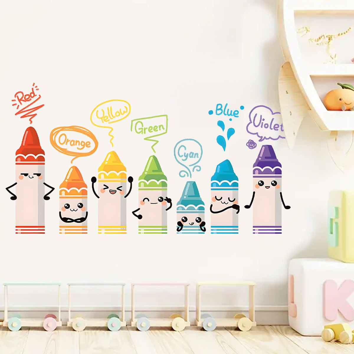 Stiker dinding pola krayon war - Baby Nursery Wallpaper ulasan dan harga