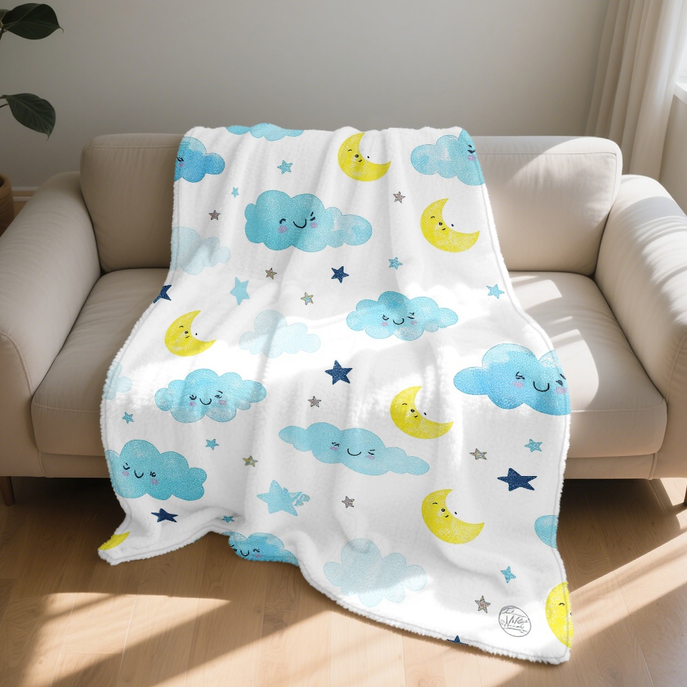 Selimut Lucu Motif Awan Bulan  - Baby Nursery Bedding ulasan dan harga