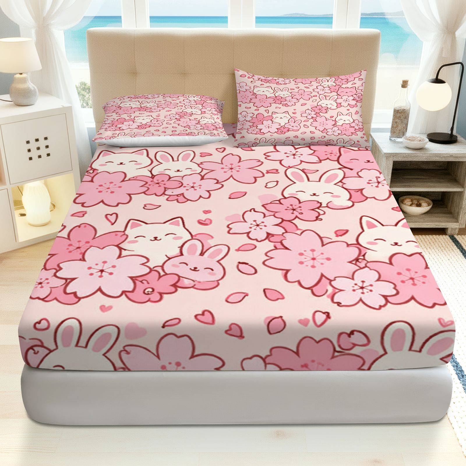 Set Sprei Sakura Rabbit Cat, B - Baby Nursery Bedding ulasan dan harga