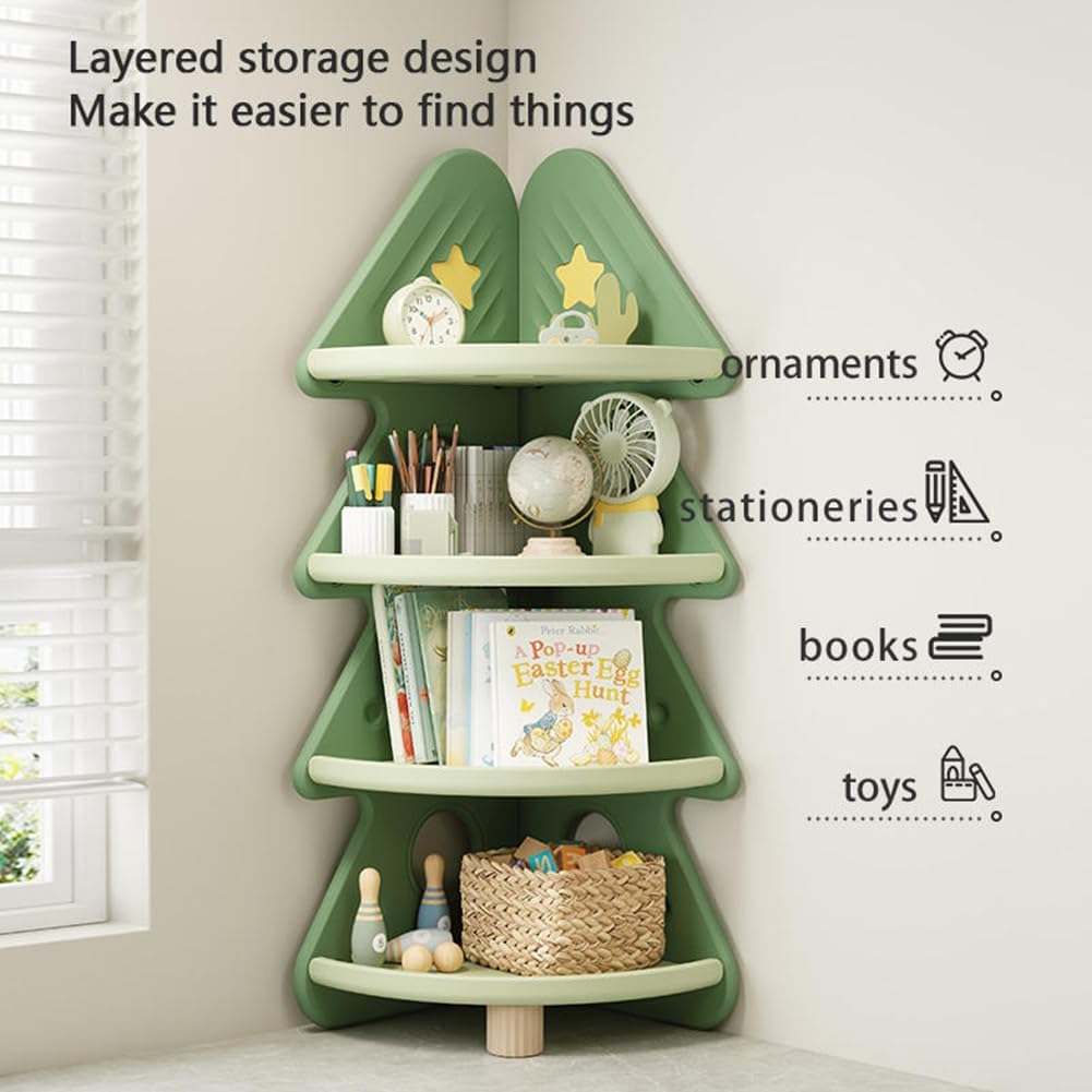 Rak Buku Sudut 4 Tingkat, Orga - Baby Nursery Bookcase ulasan dan harga