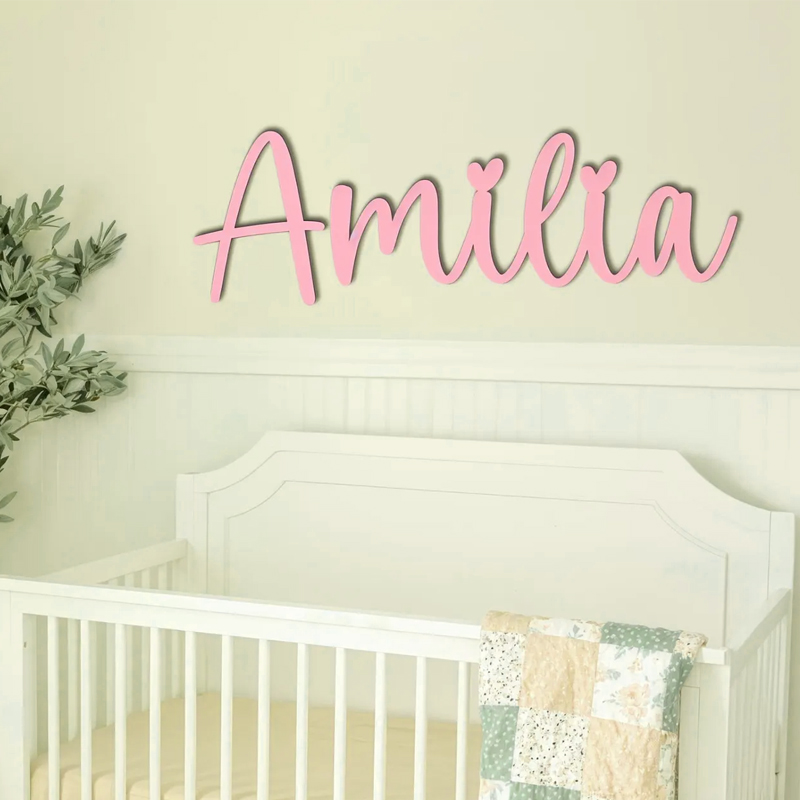 Papan Nama Kayu Personalisasi  - Baby Nursery Name Wall Art ulasan dan harga