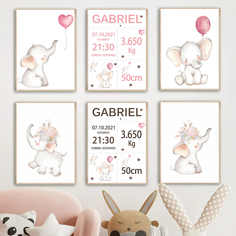 Dekorasi kamar anak Poster sen - Baby Nursery Elephant ulasan dan harga