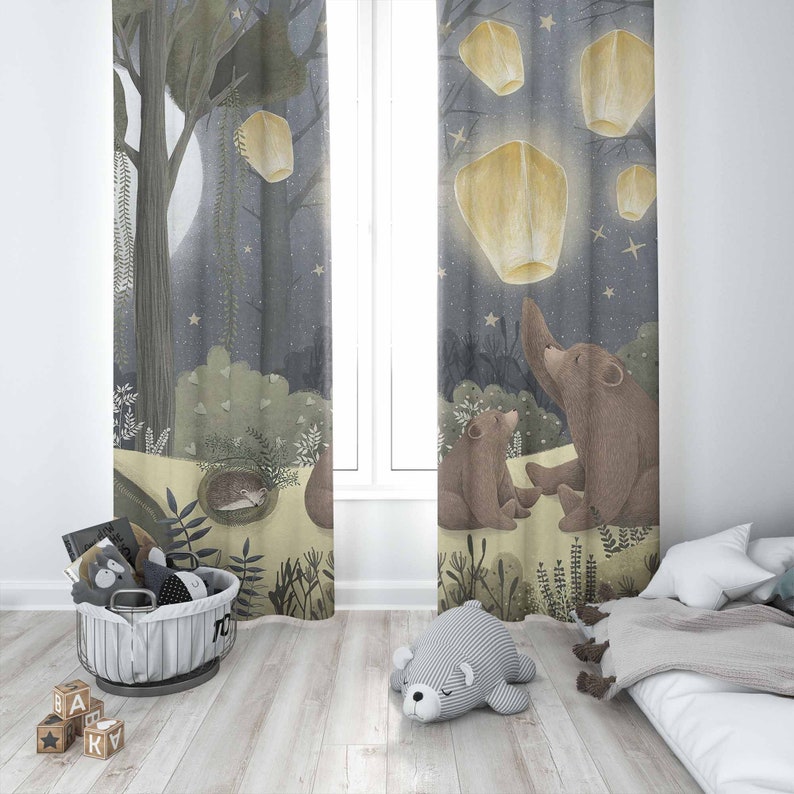 Tirai Kamar Bayi Motif Hutan B - Baby Nursery Blackout Curtains ulasan dan harga