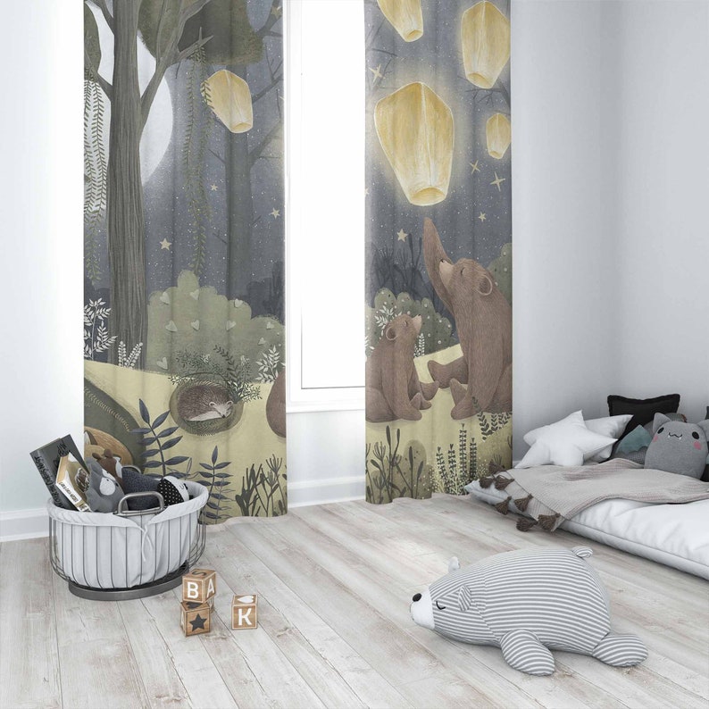 Tirai Kamar Bayi Motif Hutan B - Baby Nursery Blackout Curtains ulasan dan harga