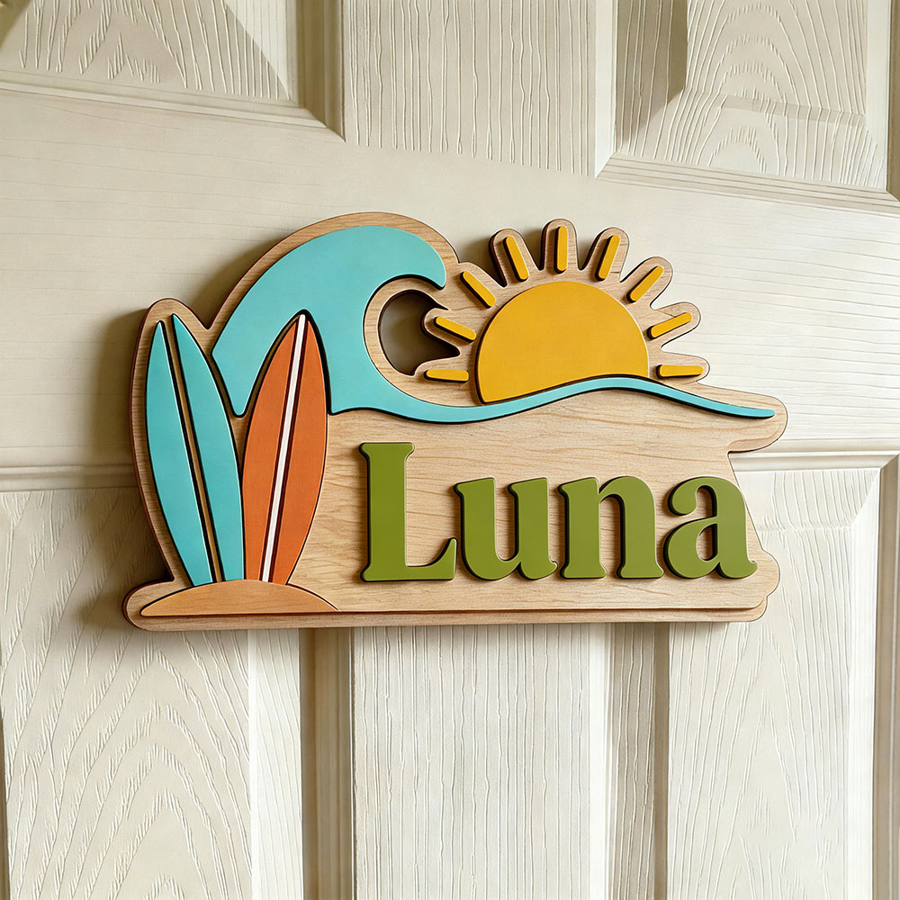 Papan Nama Pintu Bertema Gelom - Baby Nursery Letters ulasan dan harga