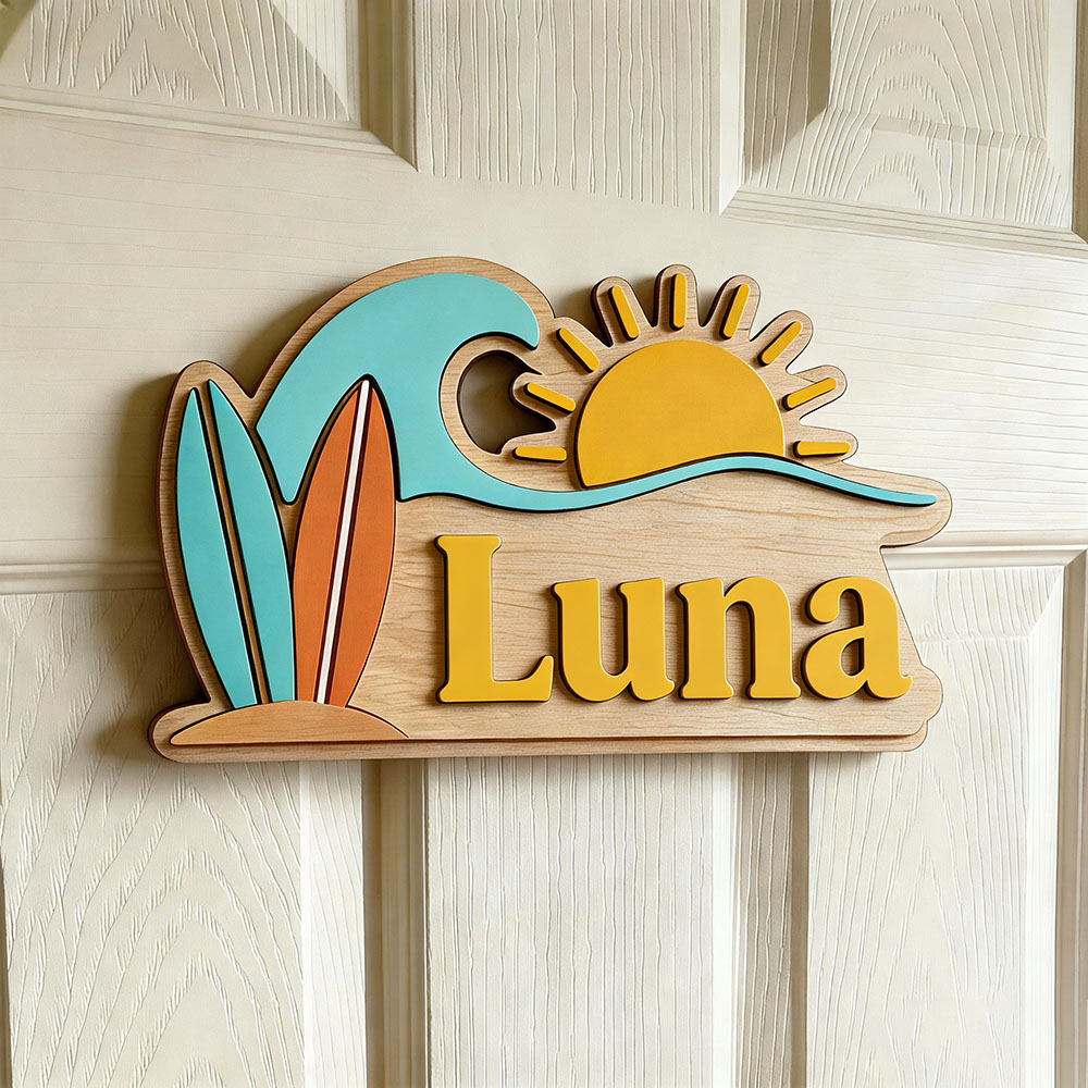 Papan Nama Pintu Bertema Gelom - Baby Nursery Letters ulasan dan harga
