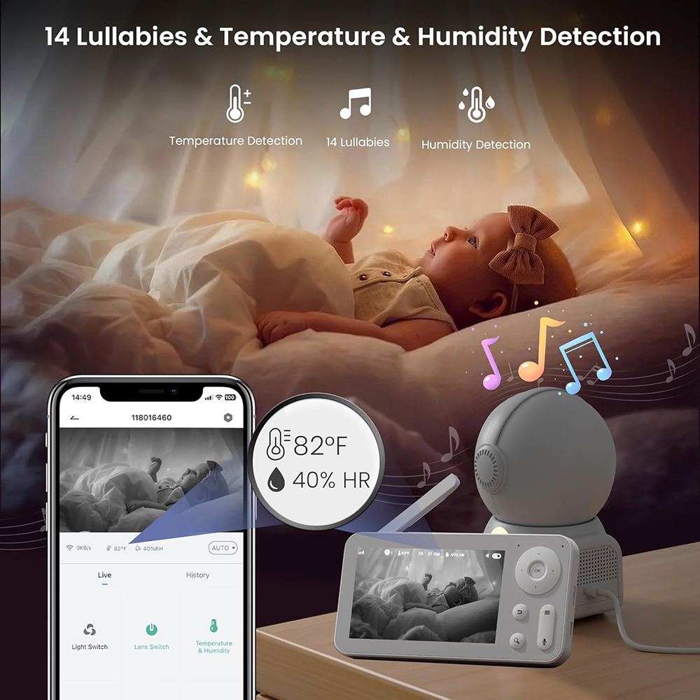 Monitor bayi 2K, dengan 2 kame - Baby Monitor Split Screen ulasan dan harga