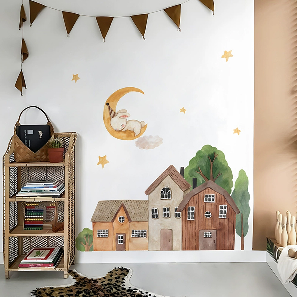 Stiker dinding kota Vintage, k - Baby Nursery Stickers ulasan dan harga
