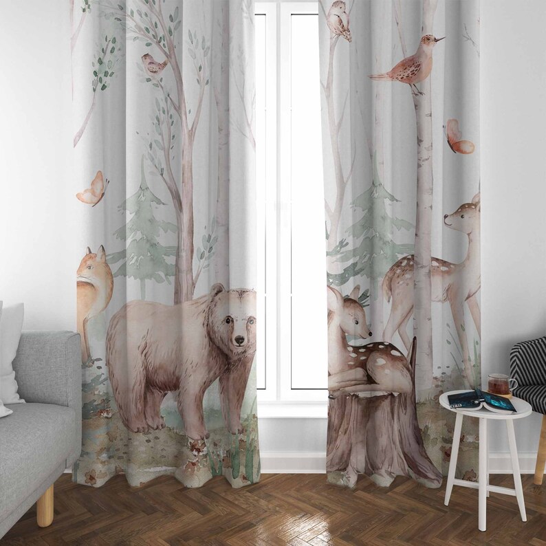 Tirai Hewan Hutan Tirai Kamar  - Baby Nursery Blackout Curtains ulasan dan harga