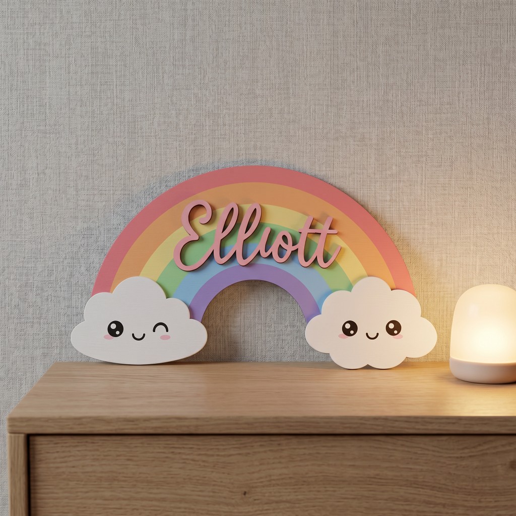 1Pc Plakat Nama Kayu Awan Ters - Baby Nursery Keepsake ulasan dan harga
