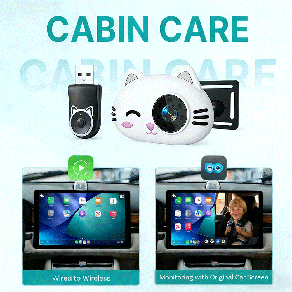 Adaptor CarPlay Nirkabel Cabin - Baby Monitor Split Screen ulasan dan harga