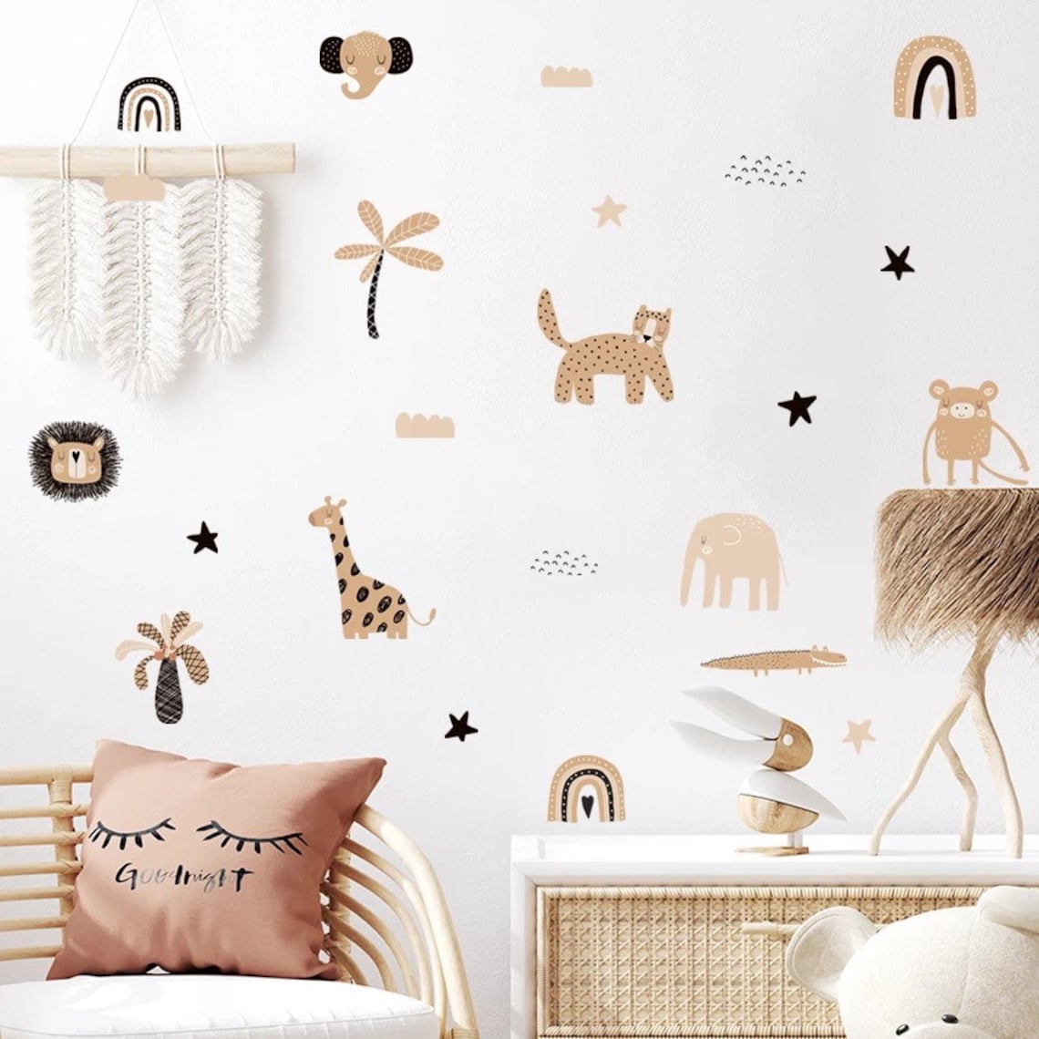Boho Kartun Pelangi Bintang Wa - Baby Nursery Wallpaper ulasan dan harga