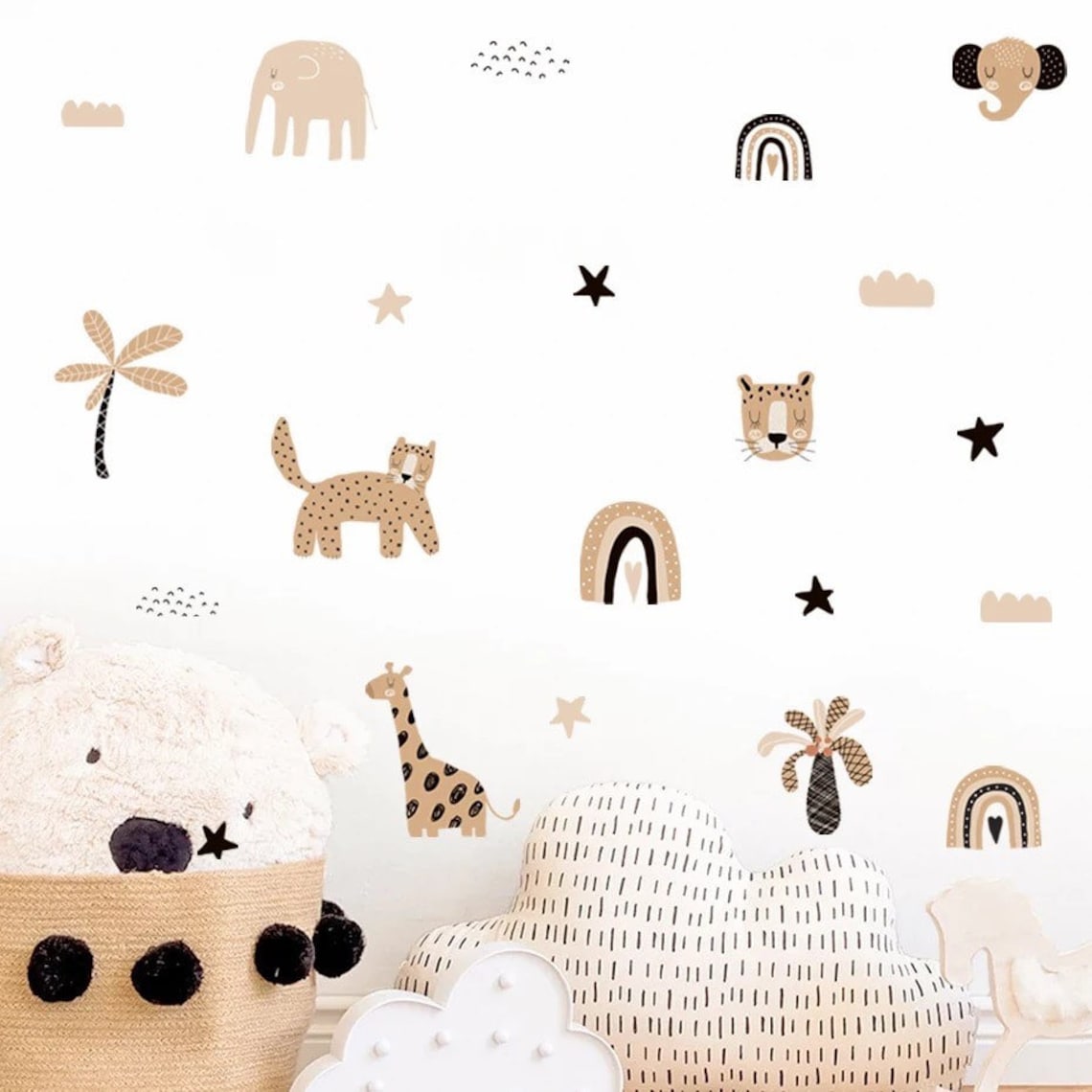 Boho Kartun Pelangi Bintang Wa - Baby Nursery Wallpaper ulasan dan harga